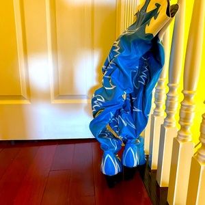 Knee High Blue Cowgirl Boots. Worn Once for Video shoot. Show stopper. size 10.